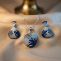 92.5 Sterling Silver Contemporary Shaped Pendant Set