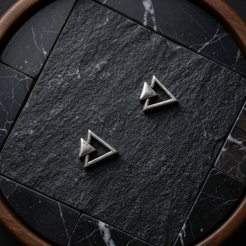 92.5 Silver Earrings for Daily wear | Geometric Silver Triangle