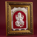 Premium 999 Silver Ganesh Ji Frame – Ideal Gift 10 Inches x 9 Inches