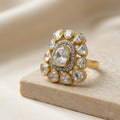 92.5 Silver Pear Glow Polki Ring