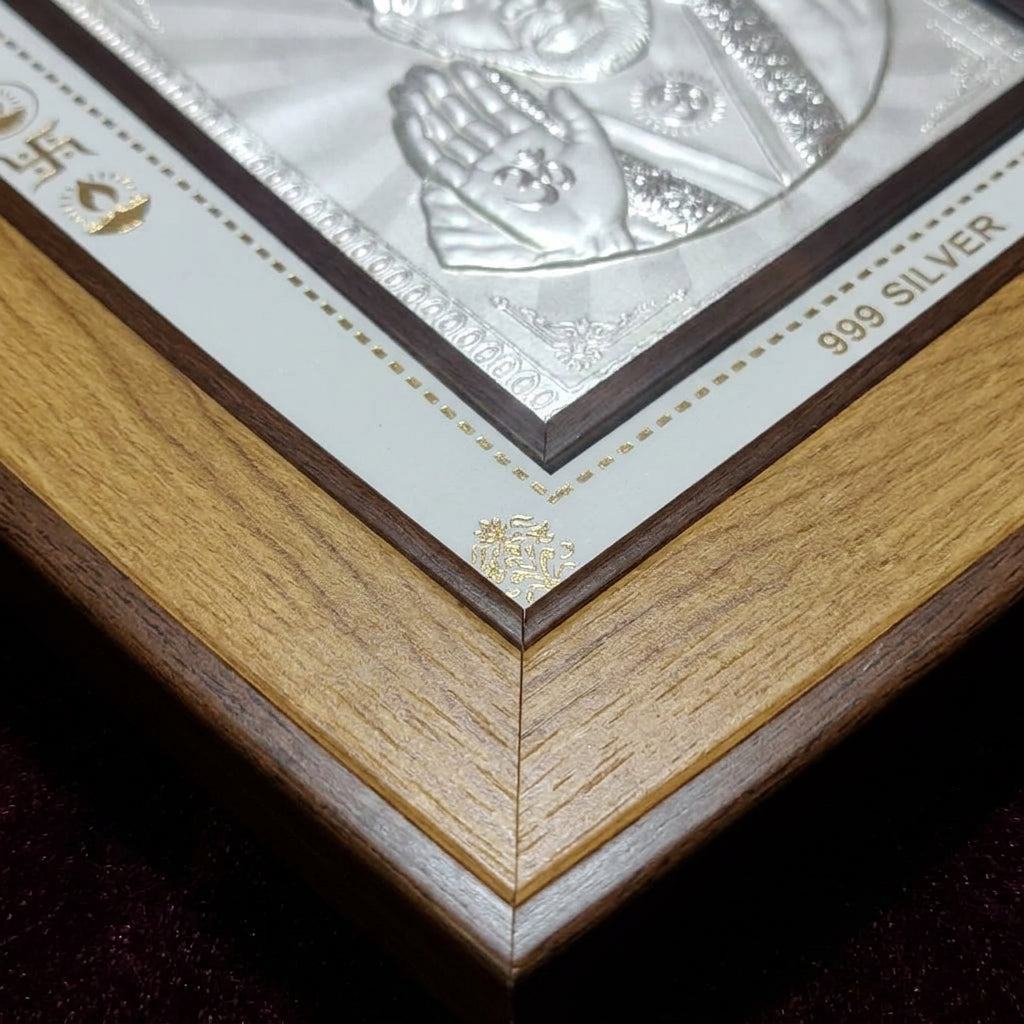 999 Pure Silver Sai Baba Photo Frame – Blessings of Faith & Peace 11X10 Inch