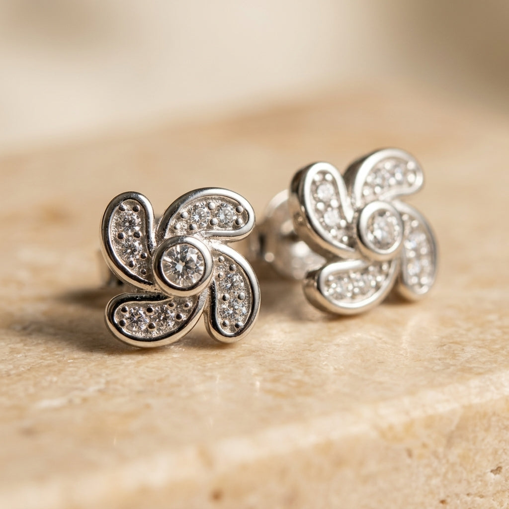 92.5 Silver Earrings for Daily wear | Radiant Bloom