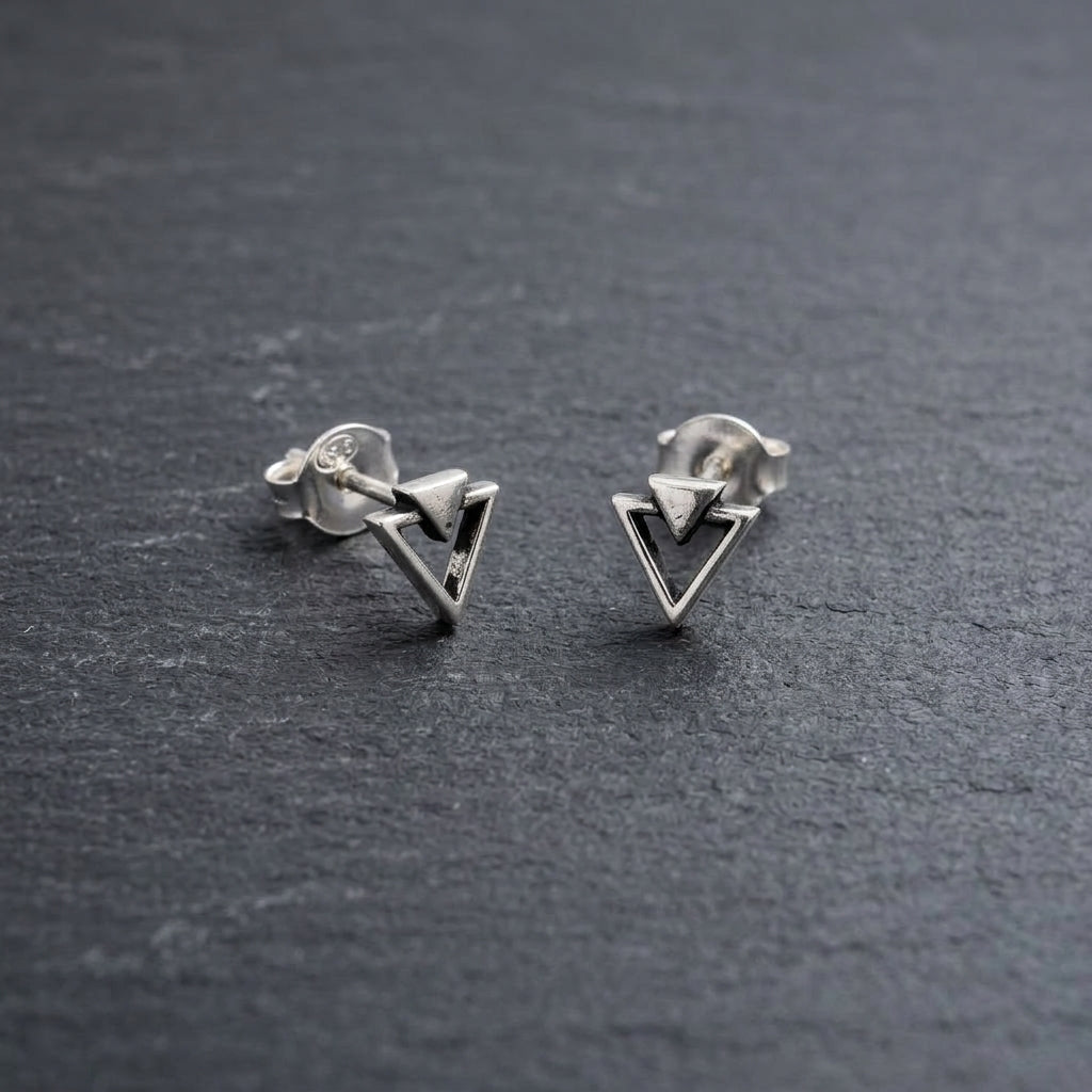 92.5 Silver Earrings for Daily wear | Geometric Silver Triangle