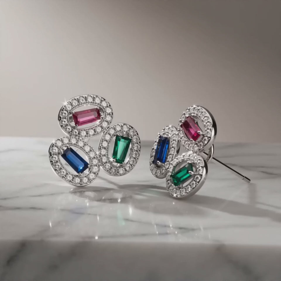 92.5 Sterling Silver Emerald Earring – Elegant, Timeless Luxurious