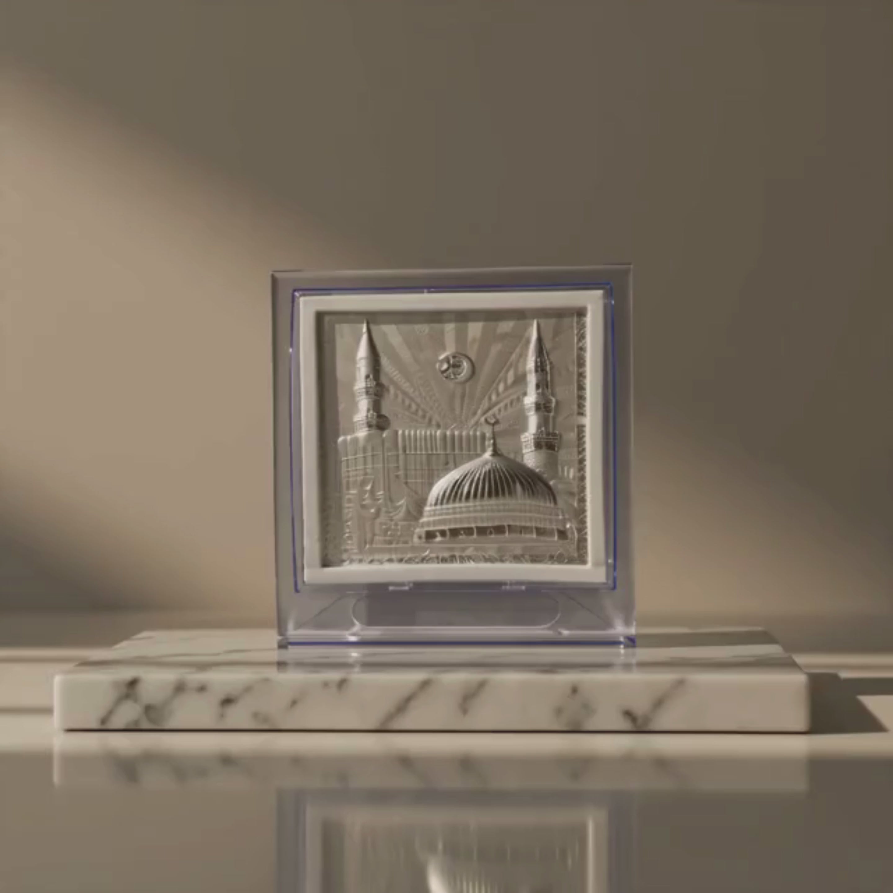 999 Pure Silver Makka Madina Frame for Home, Office, Ebadat Room, gifting purpose