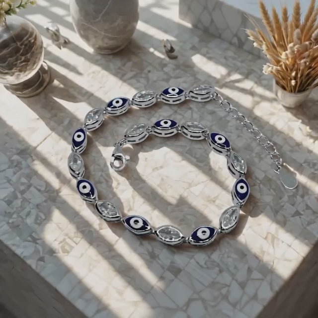 92.5 Italian Silver Evil Eye Bracelets