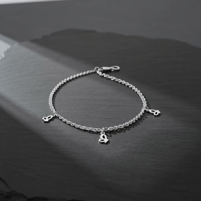92.5 Italian Silver Anklet with Charm
